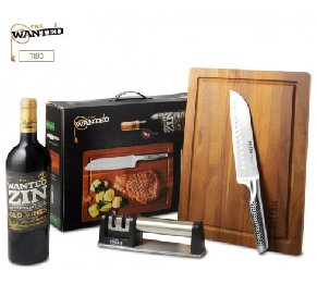 מארז BBQ יוקרתי עם יין וסט סכינים SOLTAM